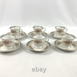 Old Noritake Demitasse Cup & Saucer set of 6 with 4 extra plates Flower