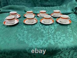 Oranja Royal Copenhagen 8 Demitasse Cups & Saucers