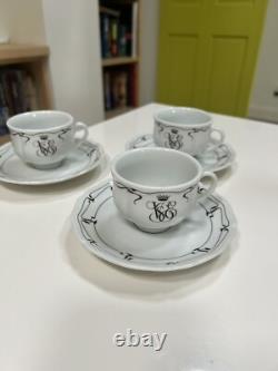 Orient Express Raynaud Limoges 3 Demitasse/espresso Cups & Saucers