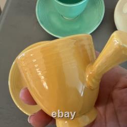 Orig. FIESTA WARE Stick Handle Demitasse Cups & Saucers 12 Pc Set Homer Laughlin