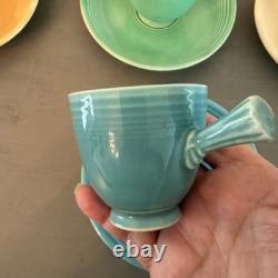 Orig. FIESTA WARE Stick Handle Demitasse Cups & Saucers 12 Pc Set Homer Laughlin