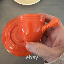 Orig. FIESTA WARE Stick Handle Demitasse Cups & Saucers 12 Pc Set Homer Laughlin