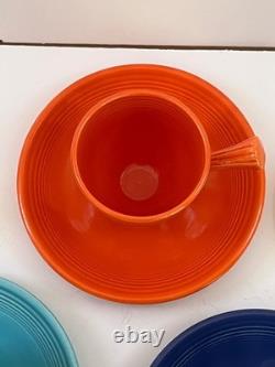 Original 6 Fiesta Colors Demi Cups & Saucers Demitasse Vintage HLC Red 1936