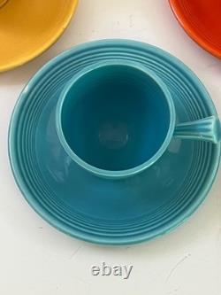 Original 6 Fiesta Colors Demi Cups & Saucers Demitasse Vintage HLC Red 1936
