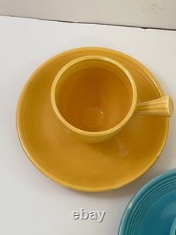 Original 6 Fiesta Colors Demi Cups & Saucers Demitasse Vintage HLC Red 1936