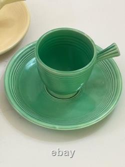 Original 6 Fiesta Colors Demi Cups & Saucers Demitasse Vintage HLC Red 1936