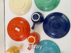 Original 6 Fiesta Colors Demi Cups & Saucers Demitasse Vintage HLC Red 1936
