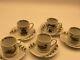 Original French Porcelain D'auteuil Chambord Demitasse Cups & Saucers Set Of 5