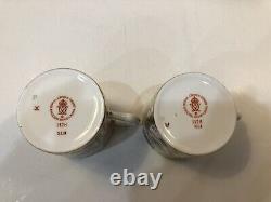 PAIR Royal Crown Derby Old Imari Demitasse Cups & Large 6 Scalloped Saucers