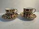 Pair Set Of 2 Royal Crown Derby Old Imari Demitasse Cups & Saucers 1st Quality