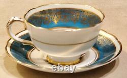 PARAGON Antique Teacup & Saucer RARE! Demitasse with CABBAGE ROSE Double Warrant