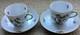 Pair (2) Beautiful Herend Rothschild Birds Demitasse Cups Saucers #1707