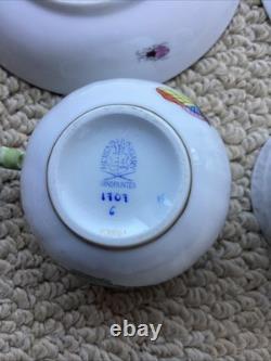 Pair (2) Beautiful Herend Rothschild Birds Demitasse Cups Saucers #1707