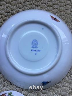 Pair (2) Beautiful Herend Rothschild Birds Demitasse Cups Saucers #1707