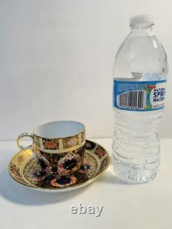 Pair Antique Royal Crown Derby Old Imari Demitasse Cups & Saucers 4 Pieces