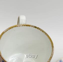 Pair Meissen Marcolini German Porcelain Demitasse Cup & Saucers Ornithological