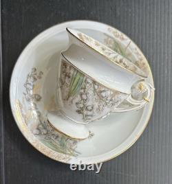 Pair T & V Limoges New Classic Porcelain Demitasse Cup & Saucer Sets