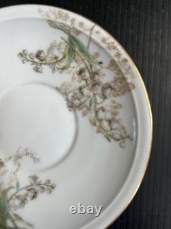 Pair T & V Limoges New Classic Porcelain Demitasse Cup & Saucer Sets