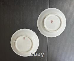 Pair T & V Limoges New Classic Porcelain Demitasse Cup & Saucer Sets