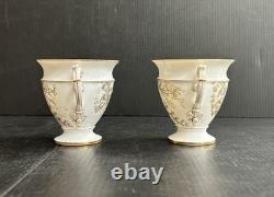 Pair T & V Limoges New Classic Porcelain Demitasse Cup & Saucer Sets