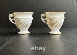 Pair T & V Limoges New Classic Porcelain Demitasse Cup & Saucer Sets