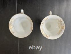 Pair T & V Limoges New Classic Porcelain Demitasse Cup & Saucer Sets