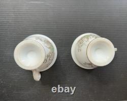 Pair T & V Limoges New Classic Porcelain Demitasse Cup & Saucer Sets
