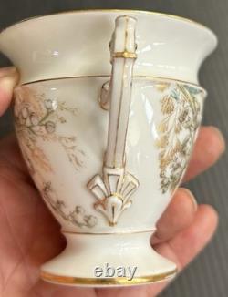 Pair T & V Limoges New Classic Porcelain Demitasse Cup & Saucer Sets