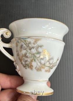 Pair T & V Limoges New Classic Porcelain Demitasse Cup & Saucer Sets