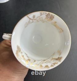 Pair T & V Limoges New Classic Porcelain Demitasse Cup & Saucer Sets