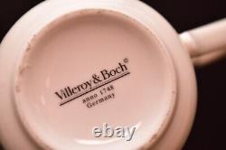 Pair Villeroy & Boch Audun Ferme Flat Demitasse Cup & Saucer Set Espresso