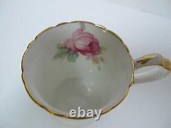 Paragon Bone China Cabbage Rose Pale Green Filigree Demitasse Cup & SaucerRARE