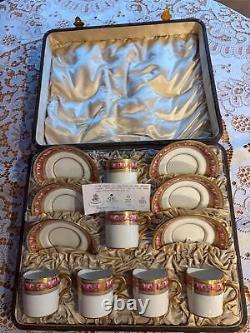 Paragon China Star China ca. 1904 Demitasse Cups & Saucers in Box