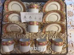 Paragon China Star China ca. 1904 Demitasse Cups & Saucers in Box