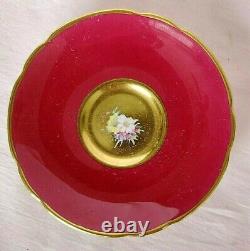 Paragon Demitasse Floral Heavy Gold Old Tea Cup Saucer Double Warrent England