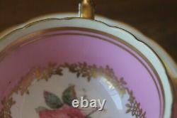 Paragon Demitasse Miniature Large Cabbage Rose Gold Teacup Tea cup Saucer Pink