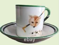 Paragon by Appointment Fox & Hound Dog Hunting Scene Demitasse Cup & Saucer VTG