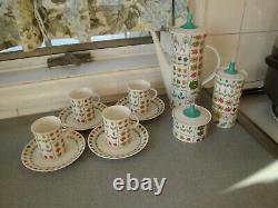 Piemonte Rosenthal Emilio Pucci Coffee Pot Demitasse Cups Saucers Sugar Condimnt