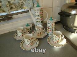 Piemonte Rosenthal Emilio Pucci Coffee Pot Demitasse Cups Saucers Sugar Condimnt