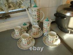 Piemonte Rosenthal Emilio Pucci Coffee Pot Demitasse Cups Saucers Sugar Condimnt