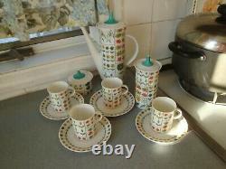 Piemonte Rosenthal Emilio Pucci Coffee Pot Demitasse Cups Saucers Sugar Condimnt