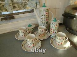 Piemonte Rosenthal Emilio Pucci Coffee Pot Demitasse Cups Saucers Sugar Condimnt