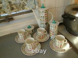 Piemonte Rosenthal Emilio Pucci Coffee Pot Demitasse Cups Saucers Sugar Condimnt