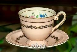 Pink Monticello by Steubenville Set of 9 demitasse cups & saucers Rare VGC 1950s