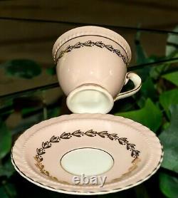 Pink Monticello by Steubenville Set of 9 demitasse cups & saucers Rare VGC 1950s