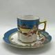 Pirkenhammer Czech Porcelain Demitasse Cup & Saucer Hand Painted Gold Encrusted