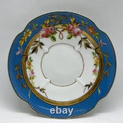 Pirkenhammer Czech Porcelain Demitasse Cup & Saucer Hand Painted Gold Encrusted