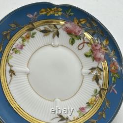Pirkenhammer Czech Porcelain Demitasse Cup & Saucer Hand Painted Gold Encrusted