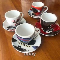 Porsche Design Espresso Demitasse Cup and Saucer set of 4 Mug Coffee Tea Rare