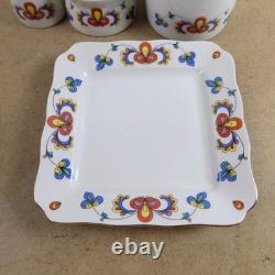 Porsgrund Norway Farmer's Rose Demitasse Coffee Set Cups Saucers Pot Plates VGC
